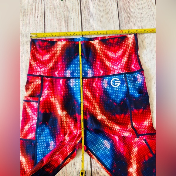 Grrrl Women’s Colorful Disco Chloe/Angel Size High Rise Athletic Leggings NWT - Picture 5 of 7